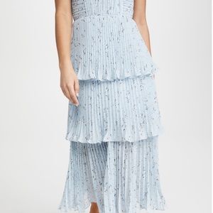 Self portrait tiered midi dress - Size 4 - Blue